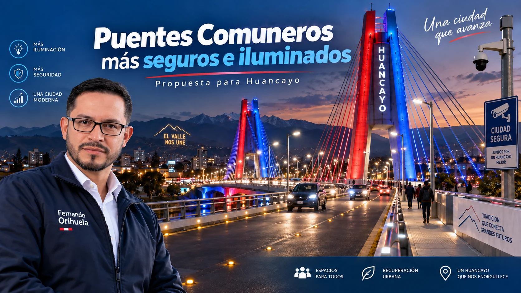 Puentes Comuneros y propuesta de mejoras de seguridad e iluminación en Huancayo