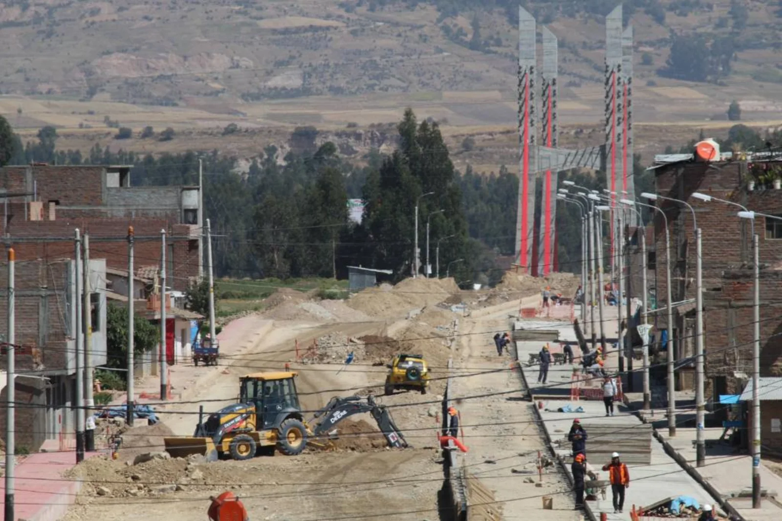 Corredor Vial Sur en la avenida Leoncio Prado de Chilca — trabajos en ejecución